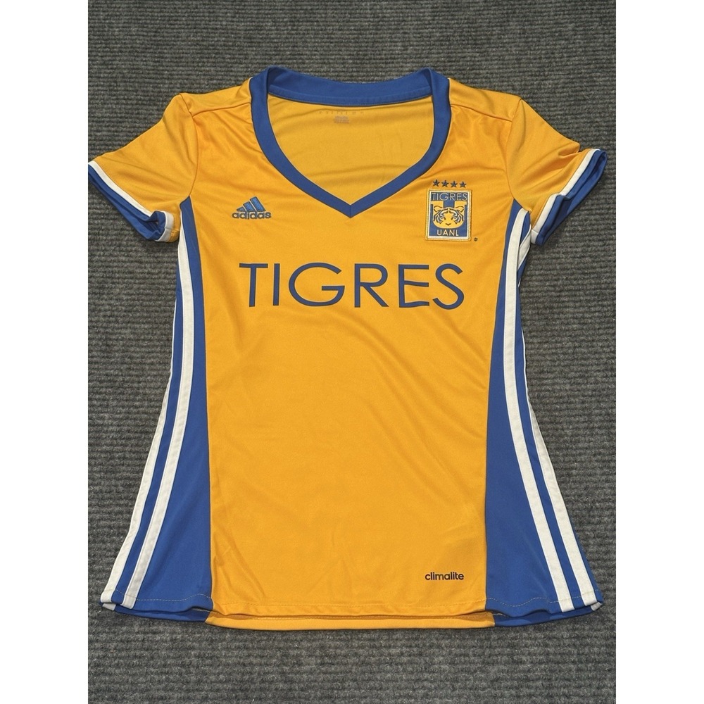 2016 Adidas Tigres Jersey Womens Small UANL Mexico Yellow/blue